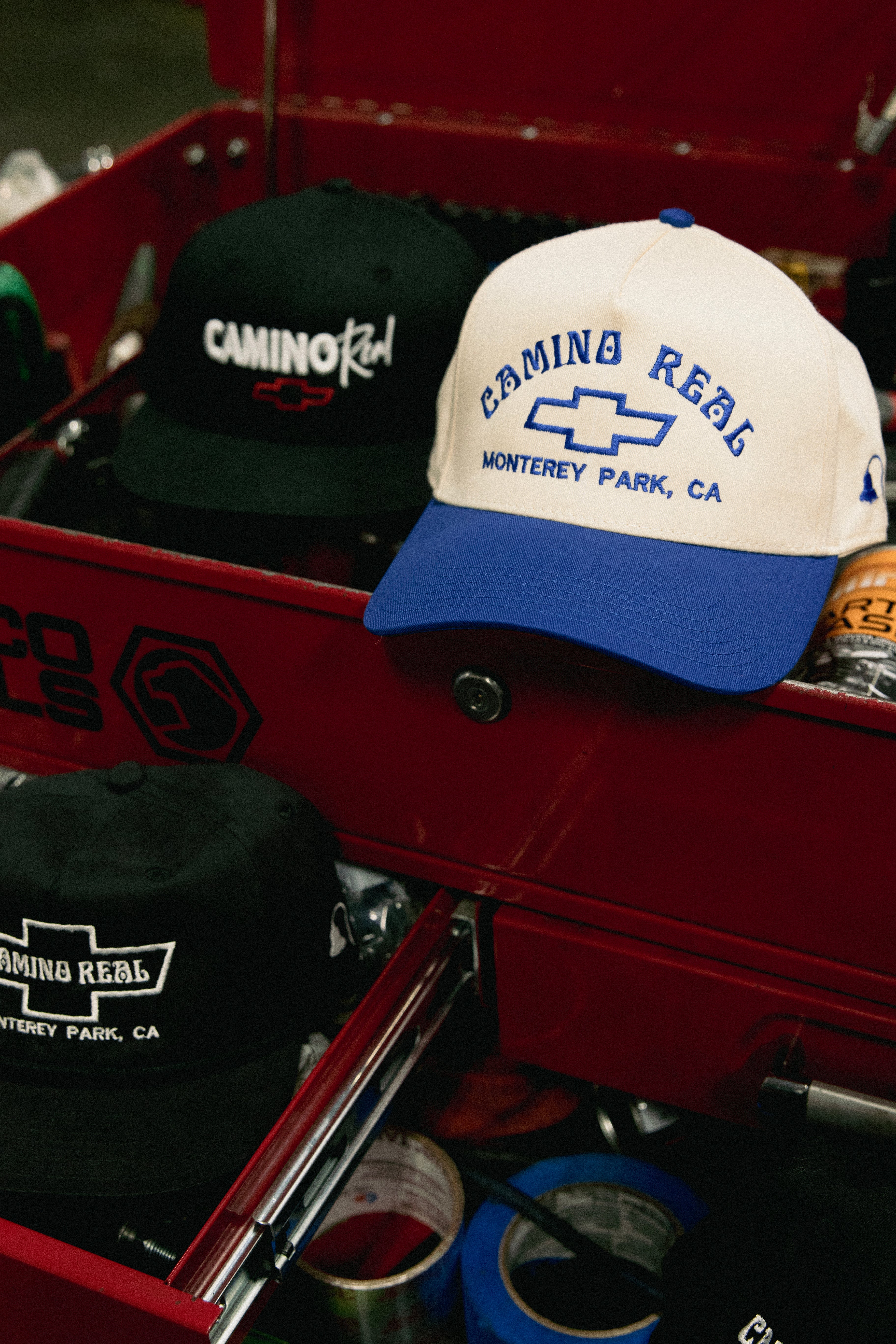 CAMINO REAL CHEVY TWO-TONEDS SNAPBACK HAT (Royal/Natural)