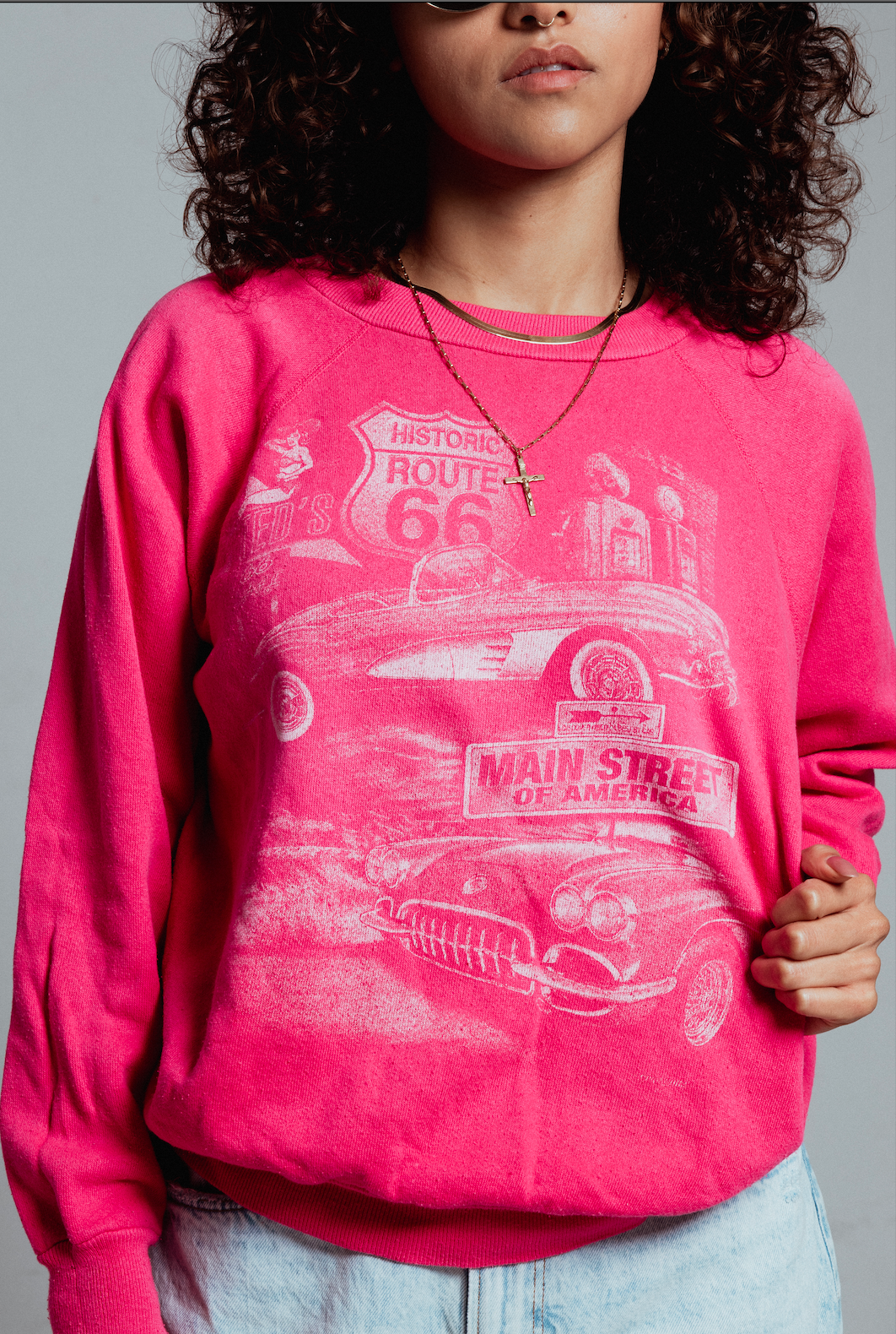 HOT PINK CLASSIC CHEVROLET CREW NECK